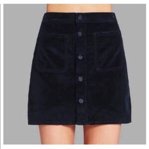 Mother patch pocket corduroy navy min skirt size 29